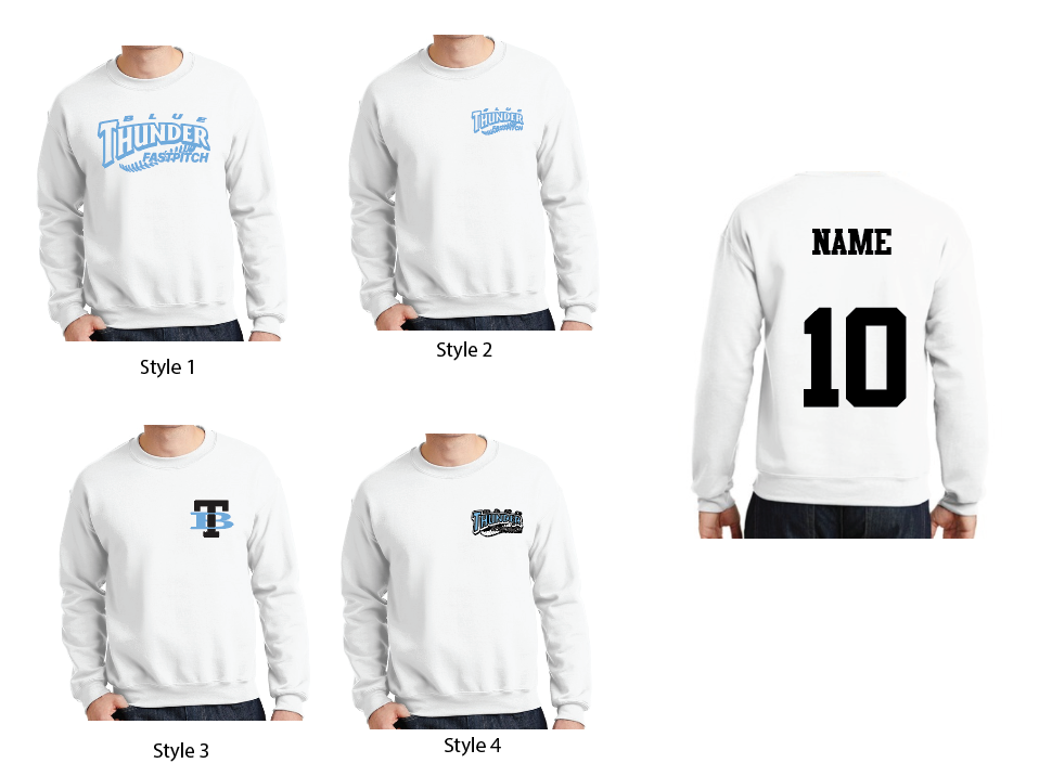White Gildan Unisex Crewneck Sweatshirt
