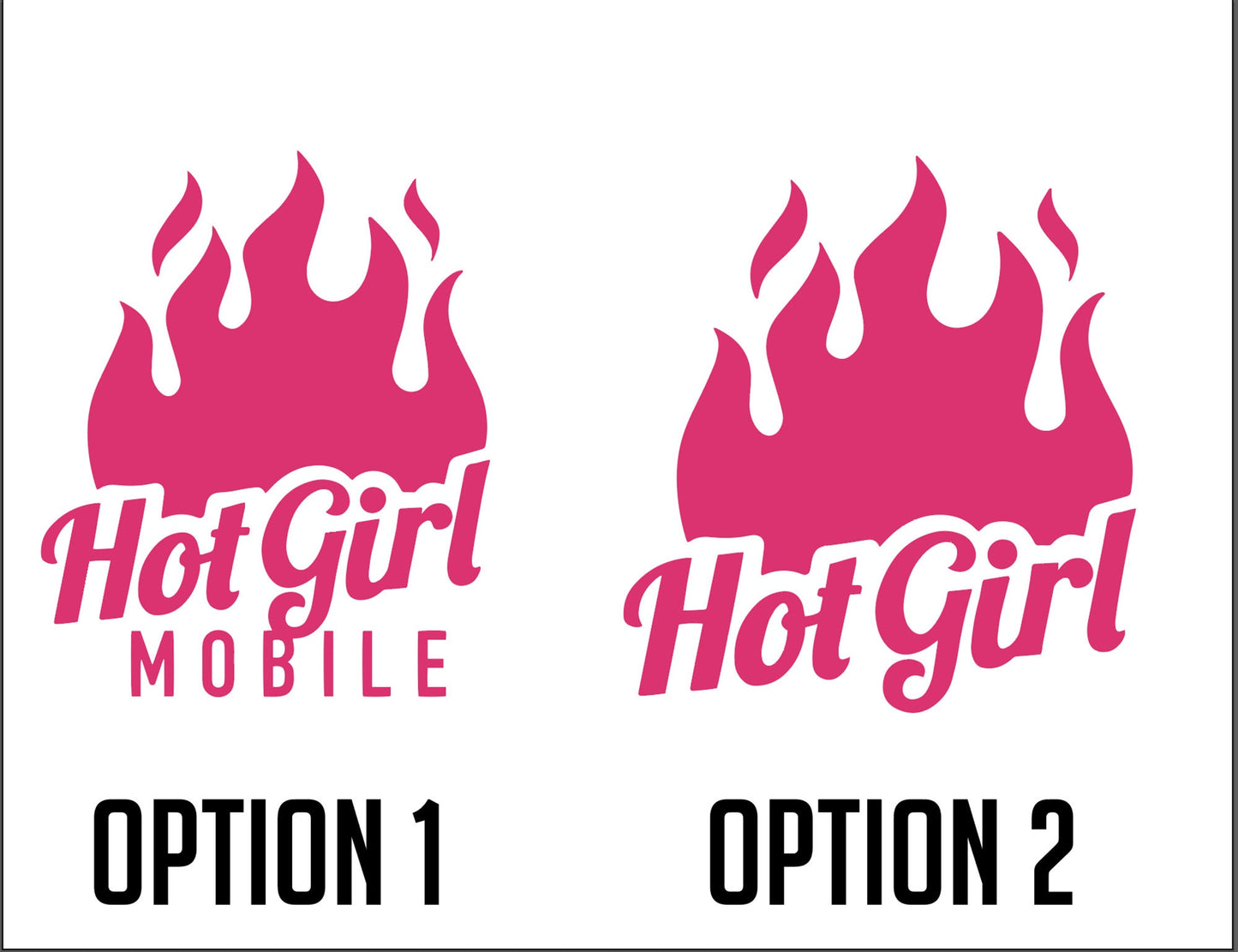 Hot Girl Mobile Holographic Car Vinyl Decal | Hot Girl with Flames Car Bumper Sticker | Custom Decals | Custom Bumper Stickers