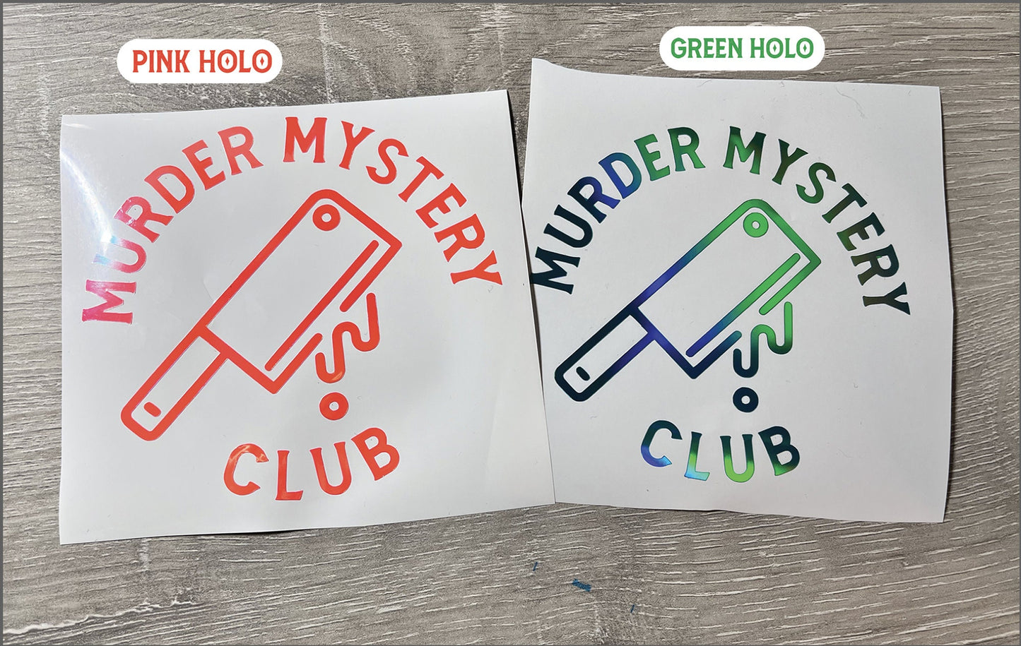 Mystery Club Vinyl Decal 4 inch | True Crime Fan Car Bumper Sticker | Holographic True Crime Junkie Car Sticker | Holographic Decal