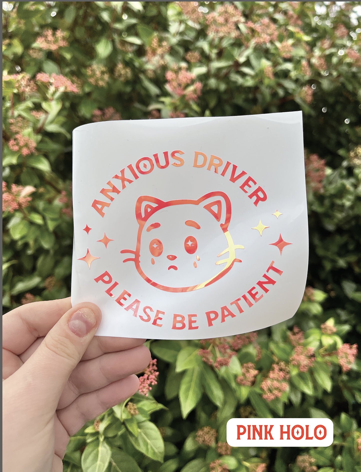 Cute Animal Anxious Driver Please Be Patient Vinyl Car decal | Cute Bumper Sticker | 4 in & 5 in sizes | Personalized Car Window Decal