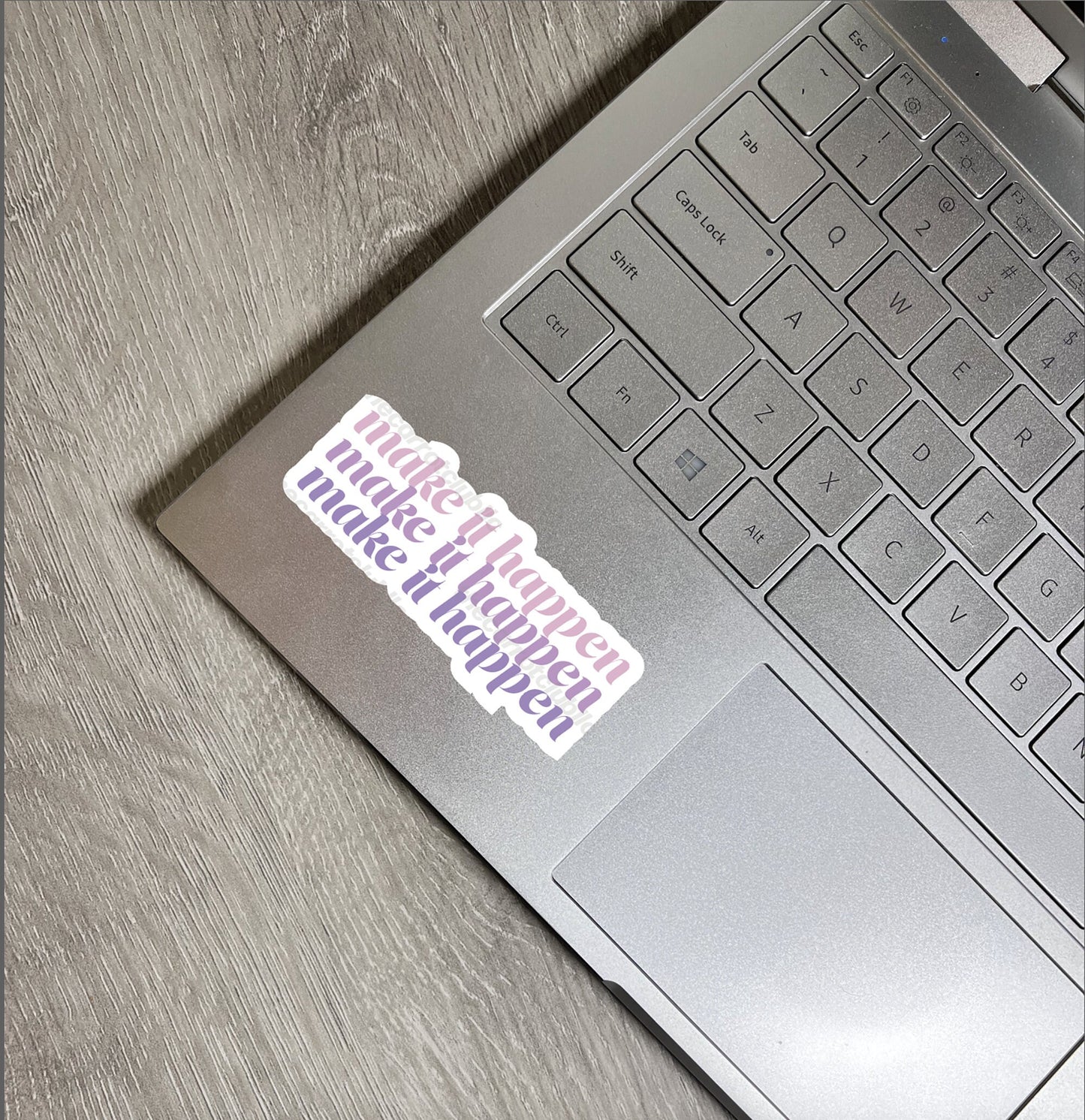 Make It Happen Ombre Gradient Vinyl Glossy Sticker | 3x1inch | Laptop Sticker, Water Bottle Sticker | Positive Vibes Motivation Sticker