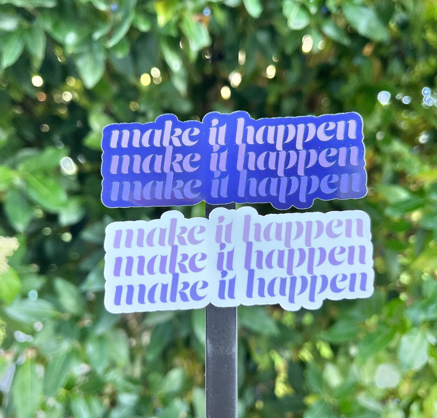 Make It Happen Ombre Gradient Vinyl Glossy Sticker | 3x1inch | Laptop Sticker, Water Bottle Sticker | Positive Vibes Motivation Sticker