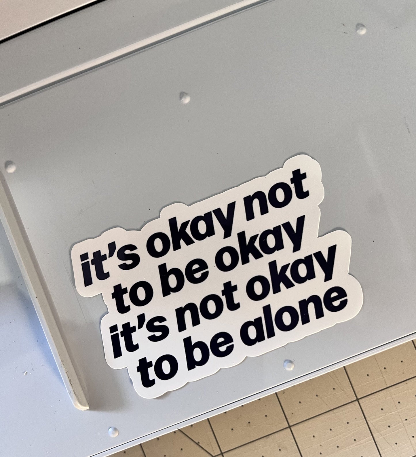 It's Okay Not to be Okay Mental Health Awareness Vinyl Glossy Sticker | 3x2 inch | Laptop Sticker, Water Bottle Sticker