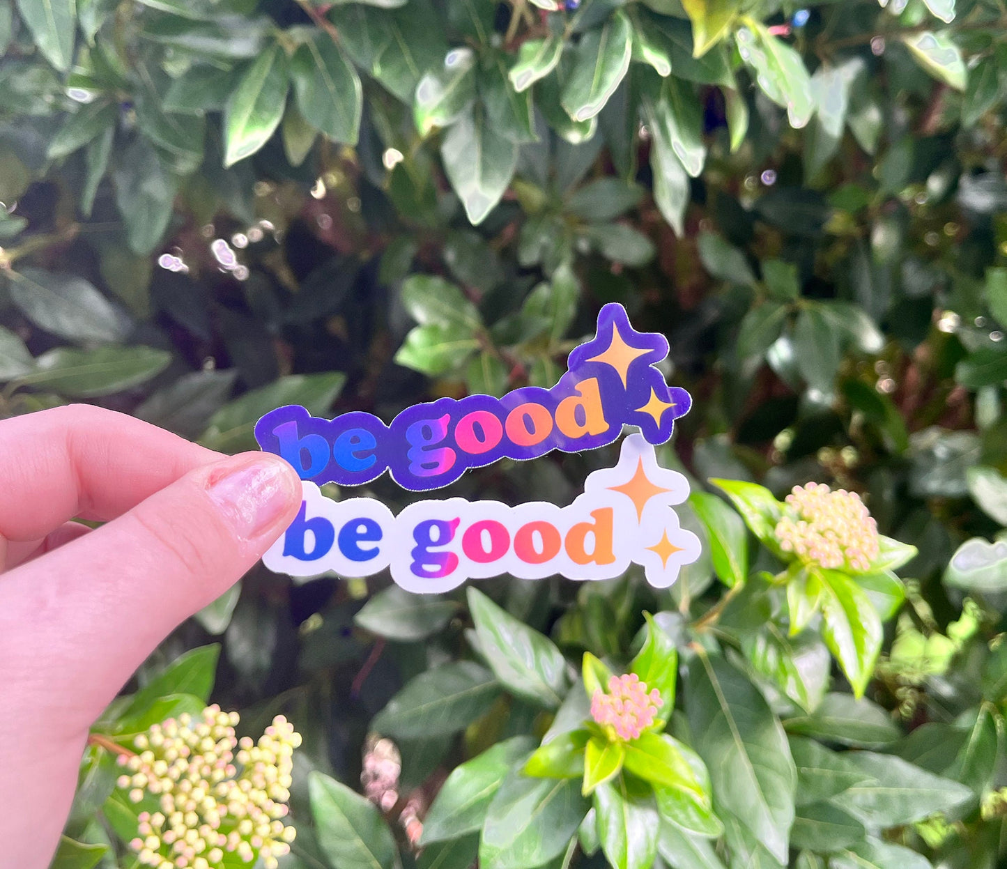 Be A Good Human Sticker Pack | Set of 3 Gradient Be Good Sparkle Sticker Pack | 2 Options Light or Dark | For Laptops Water bottles and More