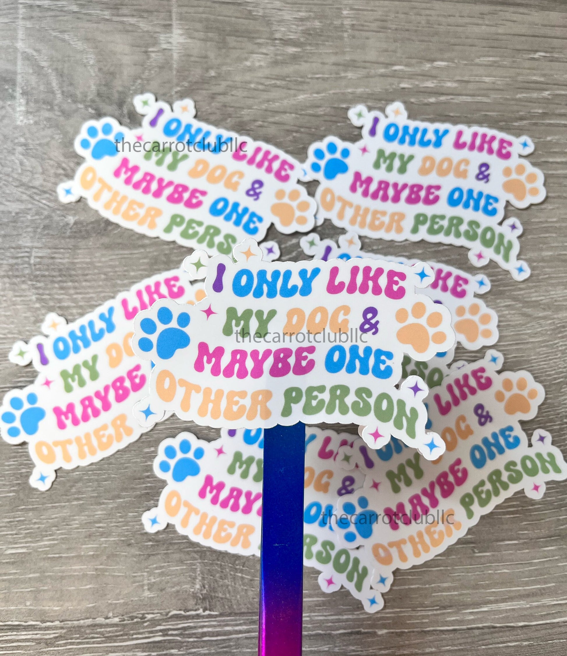 I Only Like My Dog Cute Sticker | Die Cut 3 inch Glossy Water Resistant Sticker | Dog Lovers Sticker | Laptop Water Bottle Sticker